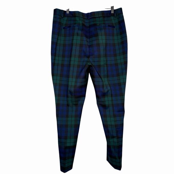 Tahari Women’s Blackwatch Plaid Trouser Pants Black Green 14 Holiday Classic NYE - Picture 2 of 10